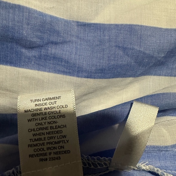 New York & Company blue striped button down swim cover up shirt size small - Picture 7 of 8